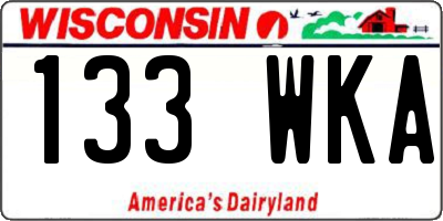 WI license plate 133WKA