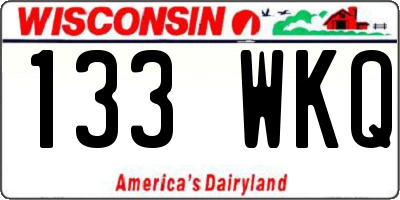 WI license plate 133WKQ