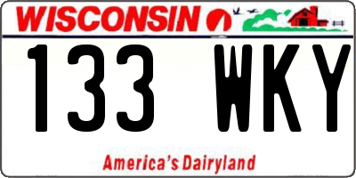 WI license plate 133WKY