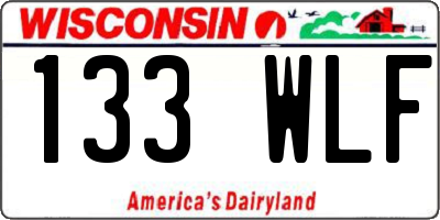 WI license plate 133WLF