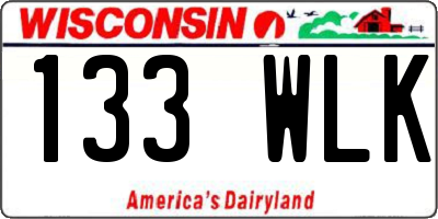 WI license plate 133WLK