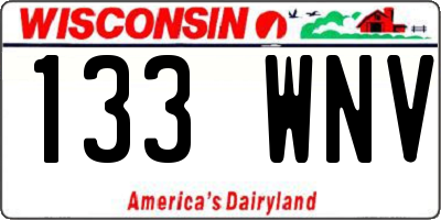 WI license plate 133WNV