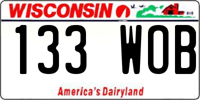 WI license plate 133WOB