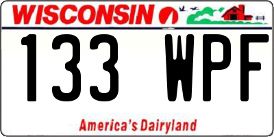 WI license plate 133WPF