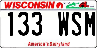 WI license plate 133WSM