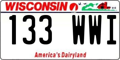 WI license plate 133WWI