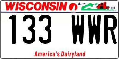 WI license plate 133WWR