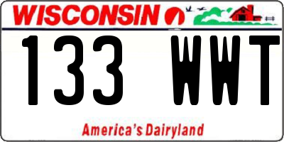 WI license plate 133WWT