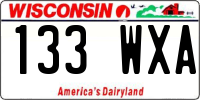 WI license plate 133WXA