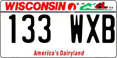 WI license plate 133WXB