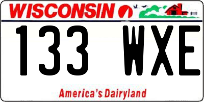 WI license plate 133WXE