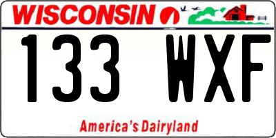 WI license plate 133WXF