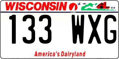 WI license plate 133WXG
