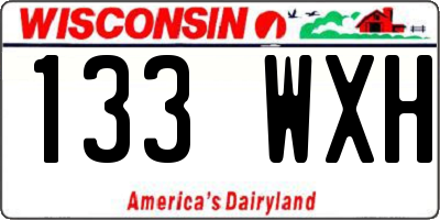 WI license plate 133WXH