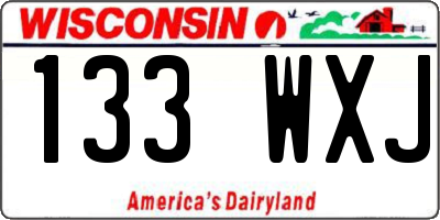 WI license plate 133WXJ