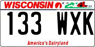 WI license plate 133WXK