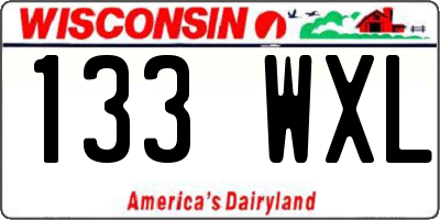 WI license plate 133WXL