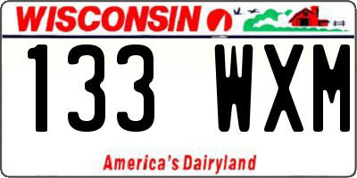 WI license plate 133WXM
