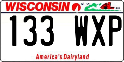 WI license plate 133WXP