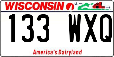WI license plate 133WXQ