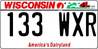 WI license plate 133WXR
