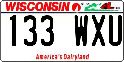 WI license plate 133WXU