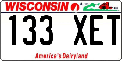 WI license plate 133XET