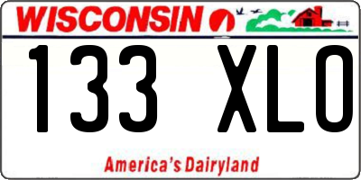 WI license plate 133XLO