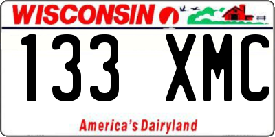 WI license plate 133XMC