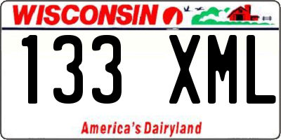 WI license plate 133XML