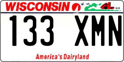 WI license plate 133XMN