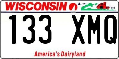 WI license plate 133XMQ
