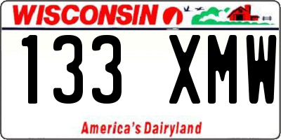 WI license plate 133XMW