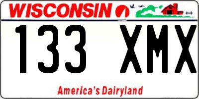 WI license plate 133XMX