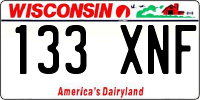 WI license plate 133XNF