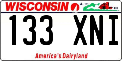 WI license plate 133XNI