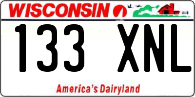 WI license plate 133XNL