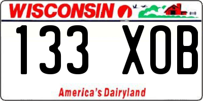 WI license plate 133XOB