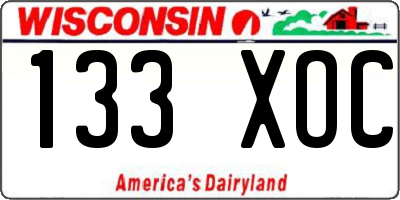 WI license plate 133XOC