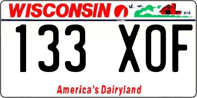 WI license plate 133XOF