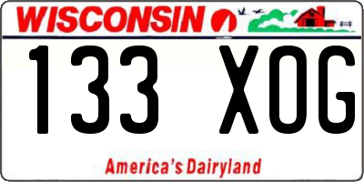 WI license plate 133XOG