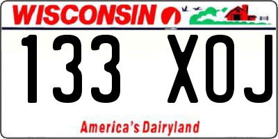 WI license plate 133XOJ