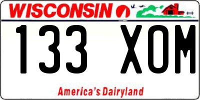 WI license plate 133XOM