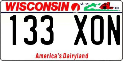 WI license plate 133XON