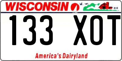 WI license plate 133XOT
