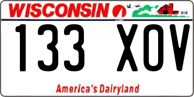 WI license plate 133XOV