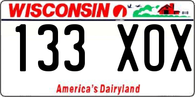 WI license plate 133XOX