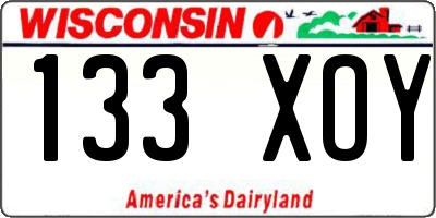 WI license plate 133XOY