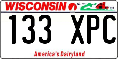 WI license plate 133XPC