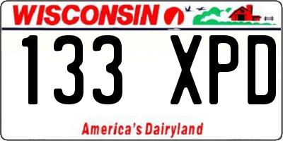 WI license plate 133XPD